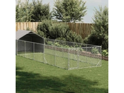 Vidaxl Canil Exterior Com Corredor 8x2x1,5 M Aço Galvanizado