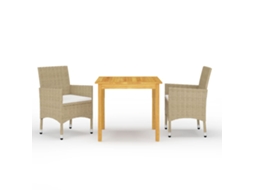 Dining Set, Dining Sets Vidaxl Bege Madeira De Acácia (n/a)