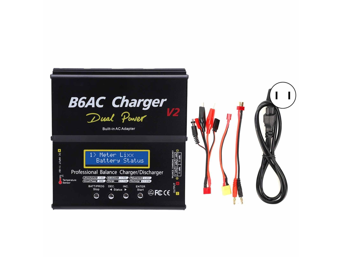 Carregador Descarregador Inteligente Balance B6ac V2 80w 7a Alumínio Com Cabo Us Plug 110v