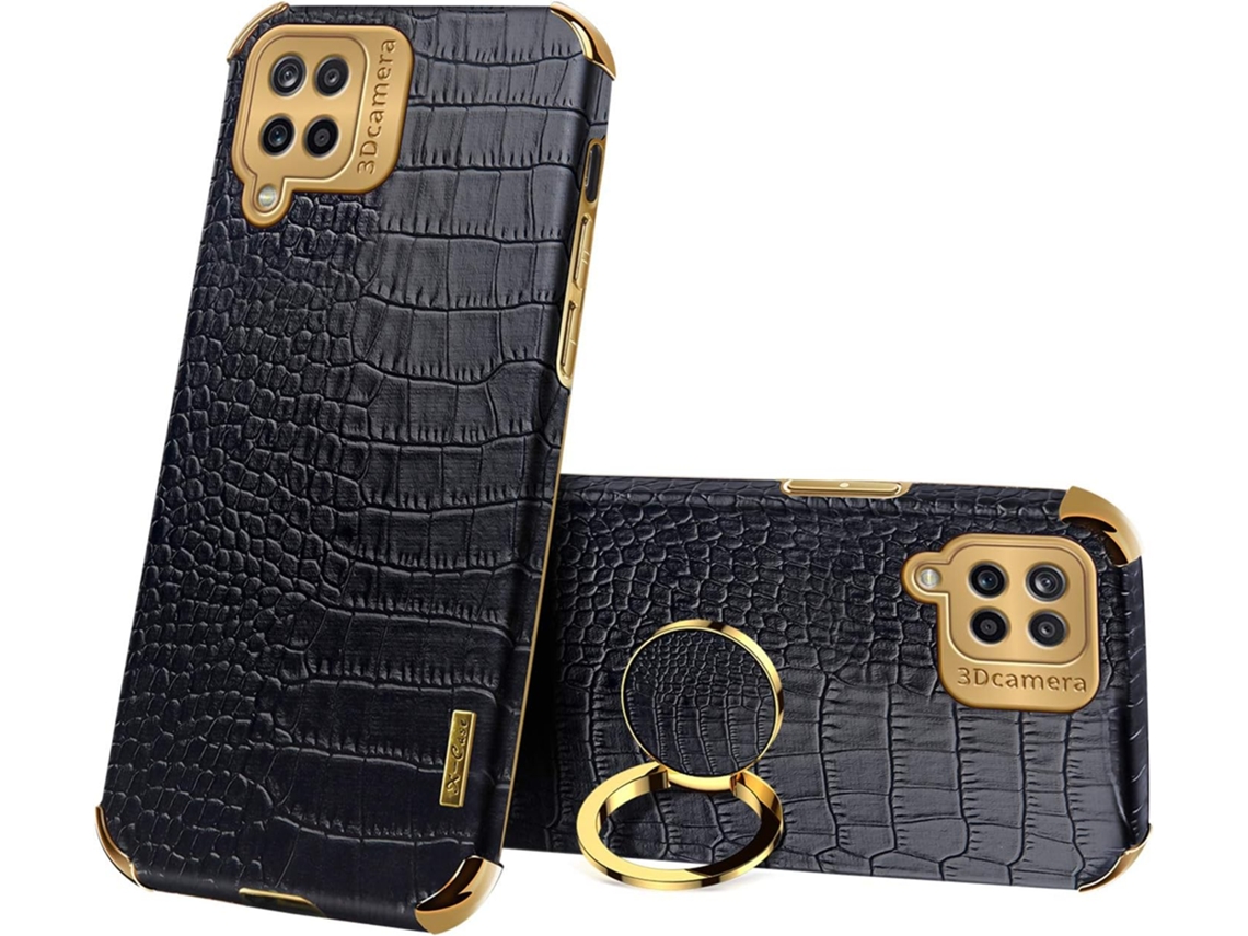 Capa Anel Titular Plutônio para Samsung Galaxy A12 HONGWE. Magnética Preto