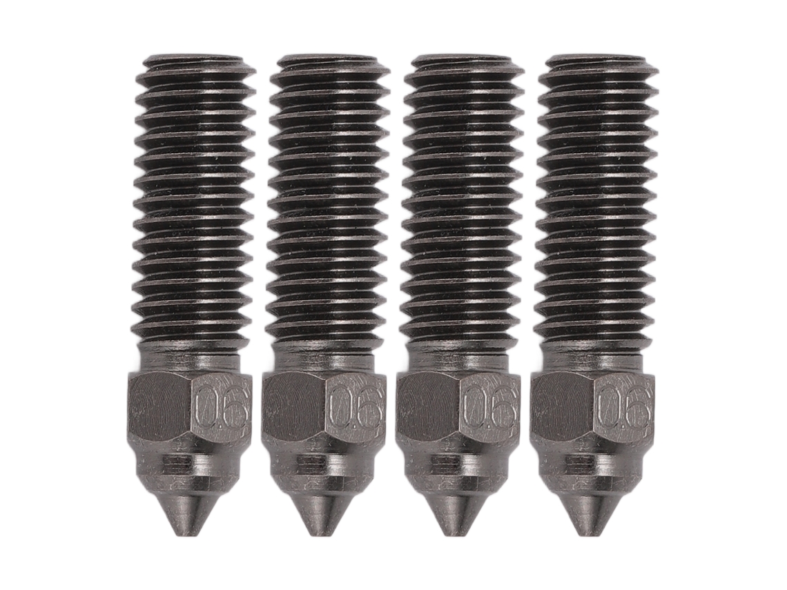 4 Peças De Bico De Extrusora Cr K1 Aço Duro 0.6mm Para Impressora 3d Antiobstrução