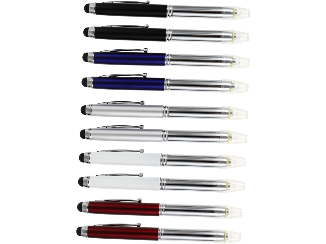 Conjunto de 10 Canetas de Tinta Capacitiva com Led, Ferramentas Práticas de Escrita para SFUSHOS