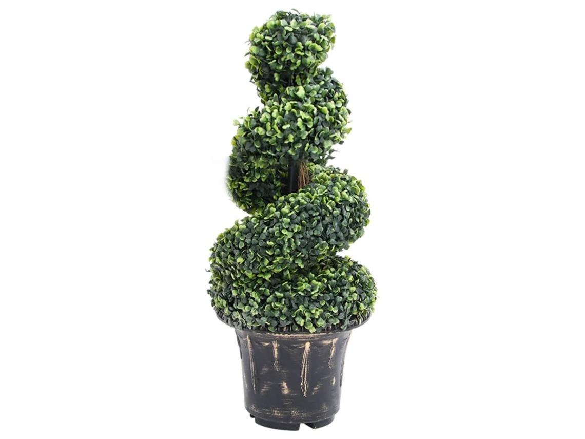 Vidaxl Planta Artificial Buxo Em Espiral Com Vaso 89 Cm Verde