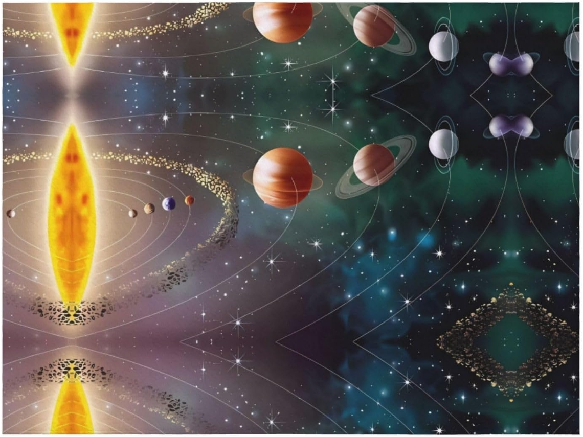 Colcha de Flanela com Estampa Planetas e Espaço Solar Macia Aconchegante para Sofá Quarto 101 6 X 76 2 Cm, M