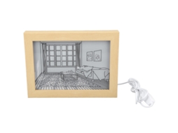 Pintura iluminada LED com 3 modos de luz e brilho ajustável, plugue USB, decorativa de cabeceira | S/MARCA