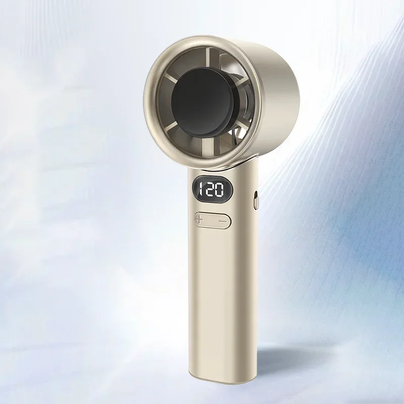 Ventilador Portátil De Mão (rubin Platinum Gold), 120 Níveis De Velocidade Do Vento, Ventilador Pessoal De Alta Velocidade Recarregável Via Usb
