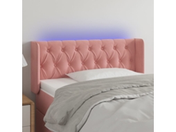 Cabecero con luces LED, terciopelo, 103x16x78/88 cm, rosa