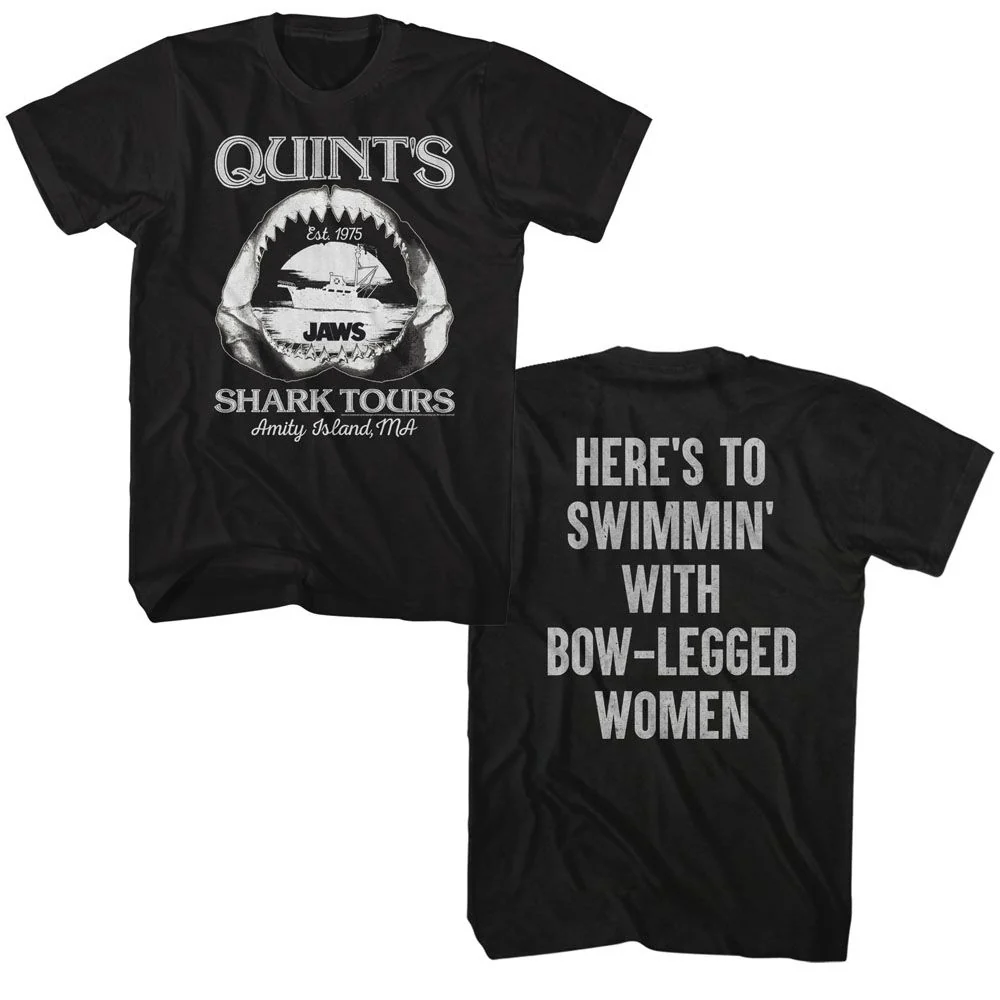 Unisex Adult T-shirt Rockinstone Jaws Movie Quints Quote Black Sizem