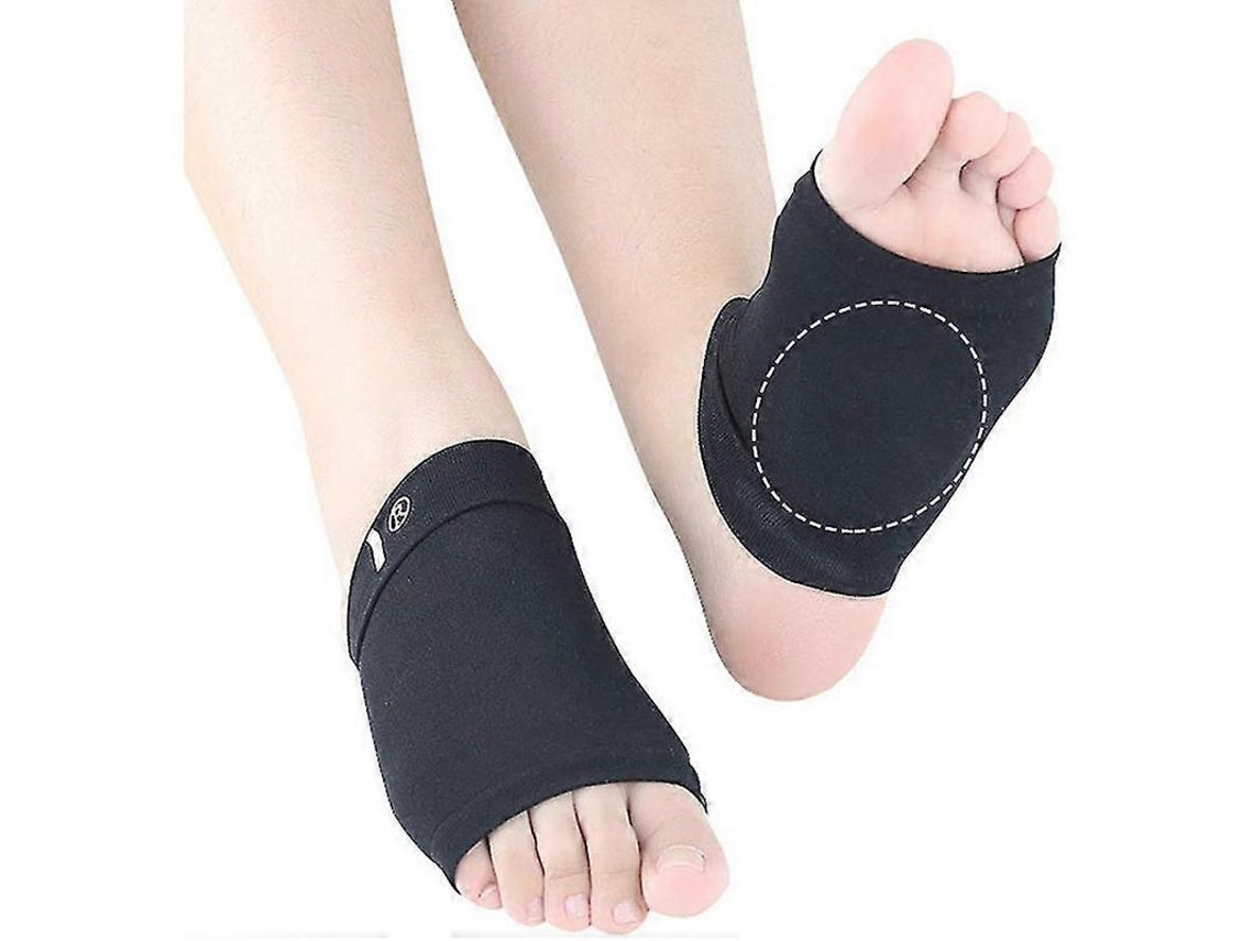 Soporte Para Arco Plantar Com Compressão E Almofada, Corretor Para Pé Plano, Fascite Plantar, Unissex Preto