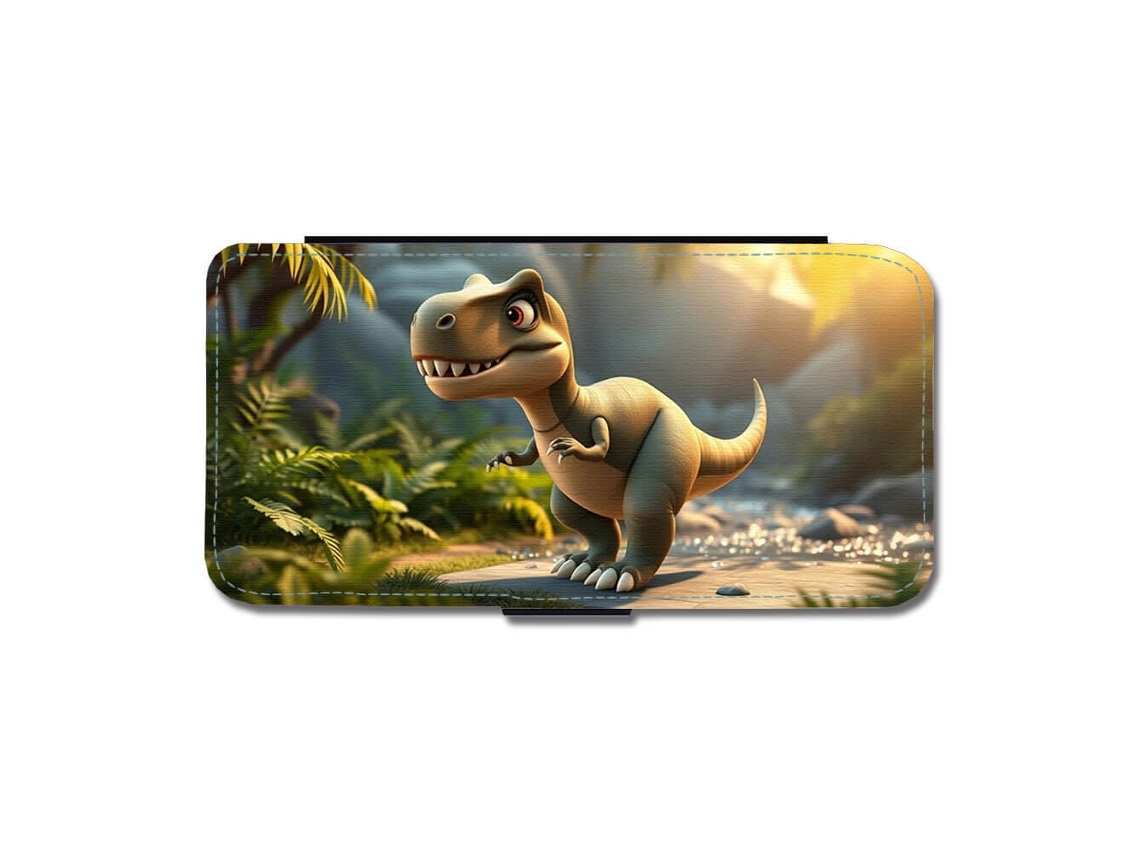Capa De Celular Flip Infantil Com Desenho De Dinossauro Tiranossauro Rex Para Iphone 17
