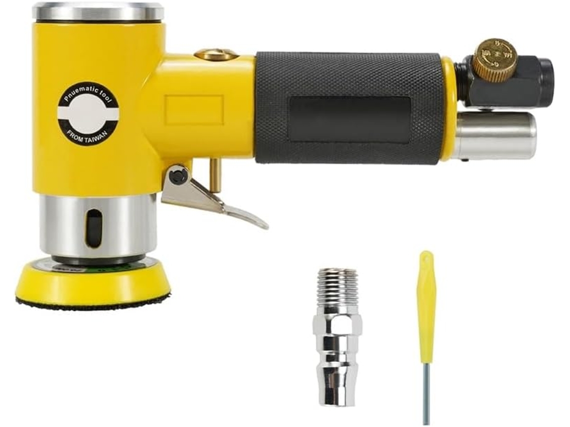 Mini Lixadeira Pneumática De 2/3 Polegadas Com Disco De Lixa De Dupla Face.