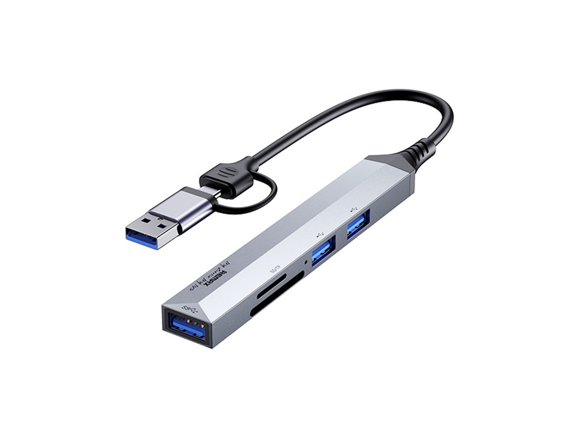 Yizhood USB 3.0 5 em 1 TF SD USB Tipo C para HDMI Docking Station para Note Macbook Laptop Game Teclados Computador Mouse Prata