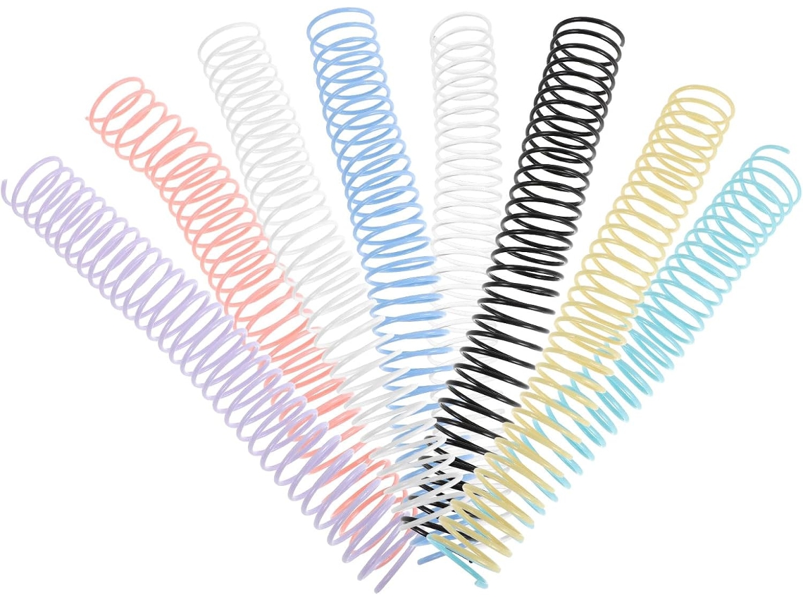 Coheali 8 Espirais Plásticas Multicoloridas 35mm para Cadernos E Pastas Folhas Soltas, Conjunto de 8 Peças