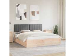 Vidaxl Estrutura De Cama Com Cabeceira Estofada Cinza Escuro