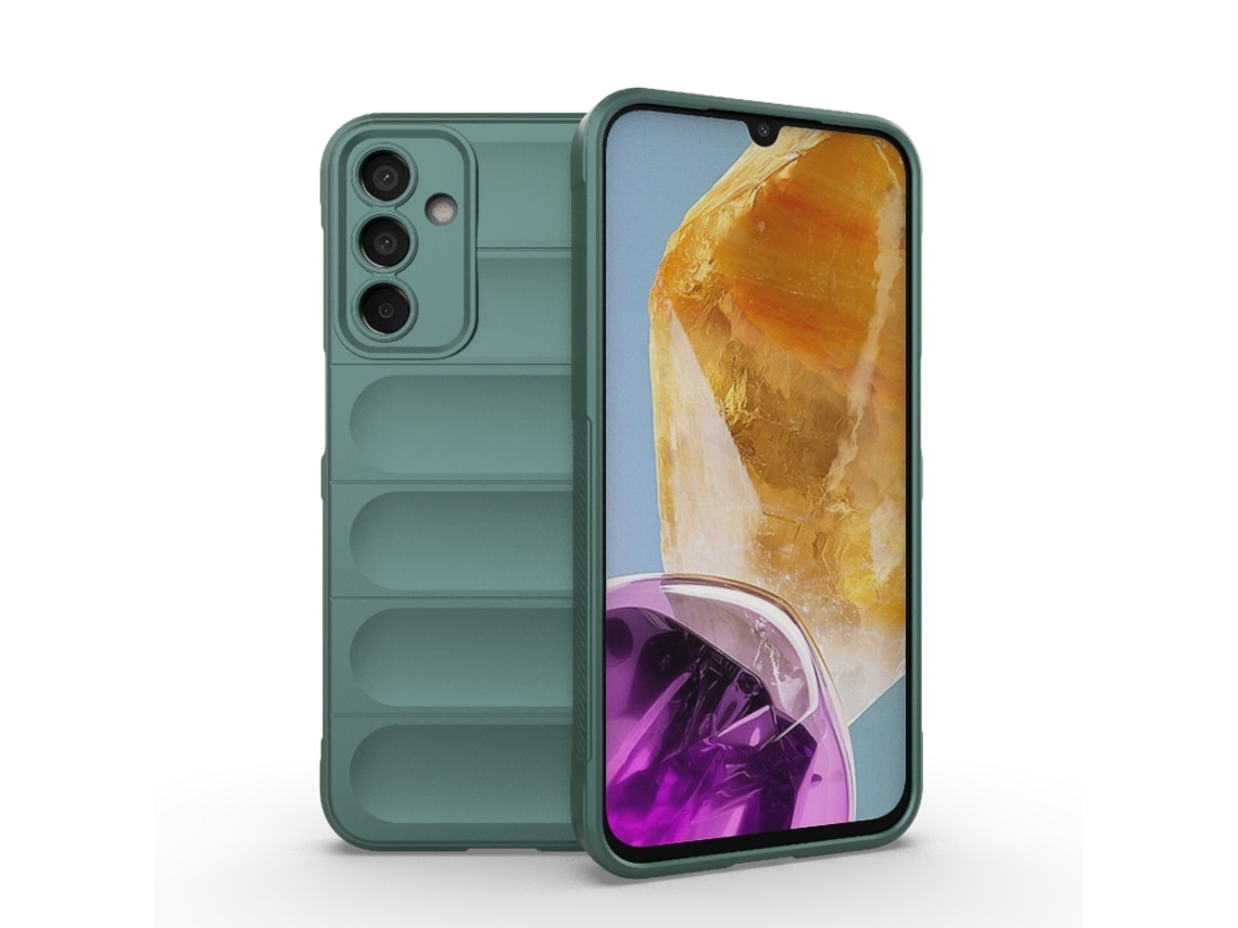 Capa Halinuia Para Samsung Galaxy F15 5g Magic Shield Tpu Flanela Verde Escuro