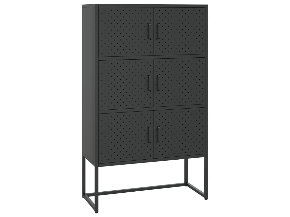 Highboard, Highboards Vidaxl Preto Aço (80 X 35 X 135 Cm)
