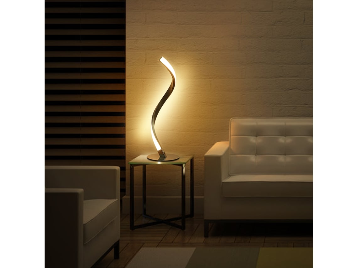 2026 lâmpada de Mesa Led Espiral 6w Regulável 3 Cores de Luz para Quarto Sala Escritório