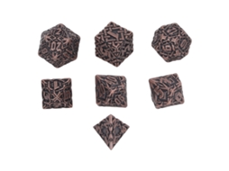 Ats set de 7 Dados Metálicos Poliedros com Padrões de Labirinto para Jogos de Mesa e Role Playing Tipo 1