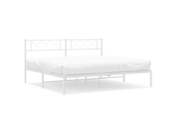 Metal Bed Frame, Metal Bed Frames Vidaxl Branco Aço (180 X 200 Cm)