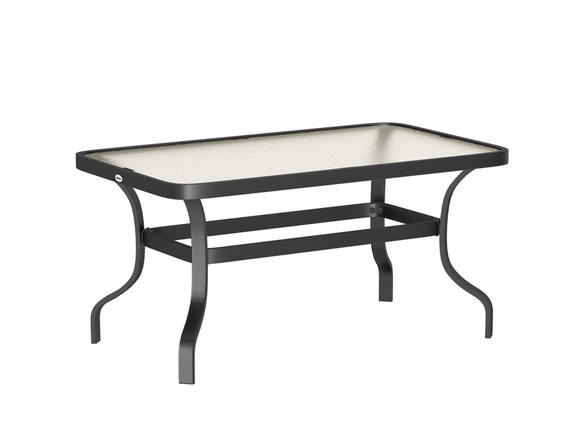 Mesa Lateral Vidro Preta 95x55cm, Ondulada.-gx