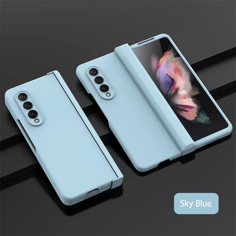 (azul Celeste, Galaxy Z Fold7) Capa Para Celular Em Policarbonato, Compatível Com Samsung, Capa Protetora Dobrável Ultrafina Com Dobradiça.