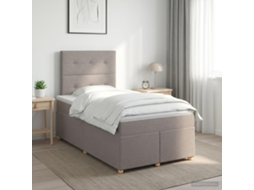 Vidaxl Cama Box Spring Com Colchão Cinzento-acastanhado 120 X 200 Cm
