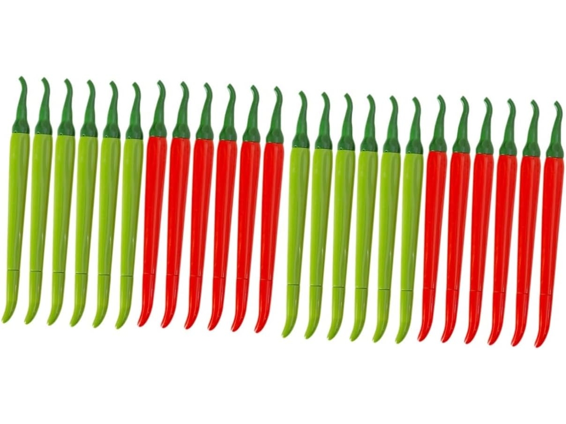 Conjunto De 24 Canetas Em Gel Formato Pimenta, Com Design Ergonômico,