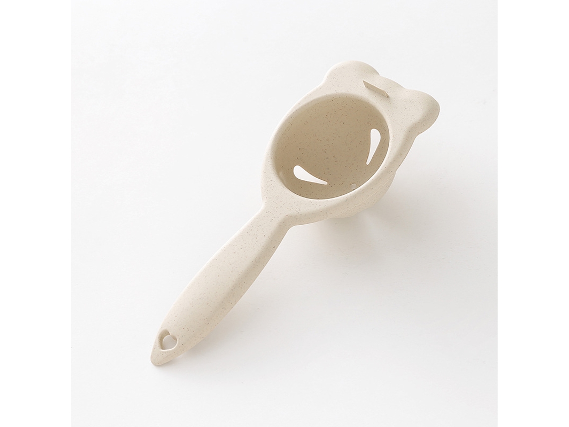 Separador de ovos gema separador branco filtro ferramenta separador de ovos com alça longa (bege 5 peças)