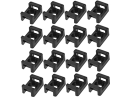 Pacote Com 100 Bases De Montagem Para Clipes De Cabos Em Abs Preto.