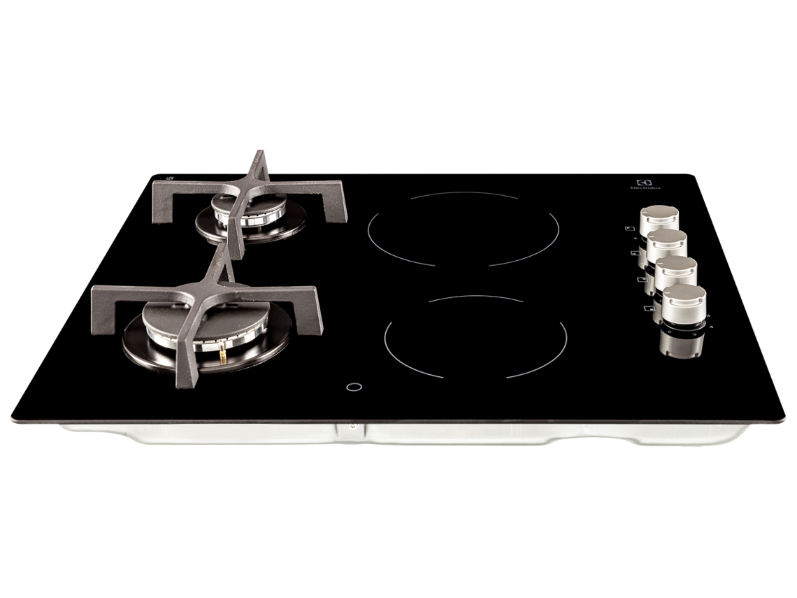 Placa de Gás e Vitrocerâmica ELECTROLUX EGE6172NOK (Elétrica e Gás Natural - 58 cm - Preto)