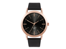 Relógio Unissex de Pulso Moda Analógico com Pulseira Pu Quartzo Preto