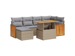 Garden Sofa Set, Garden Sofa Sets Vidaxl Bege Rattan / Vime (n/a)