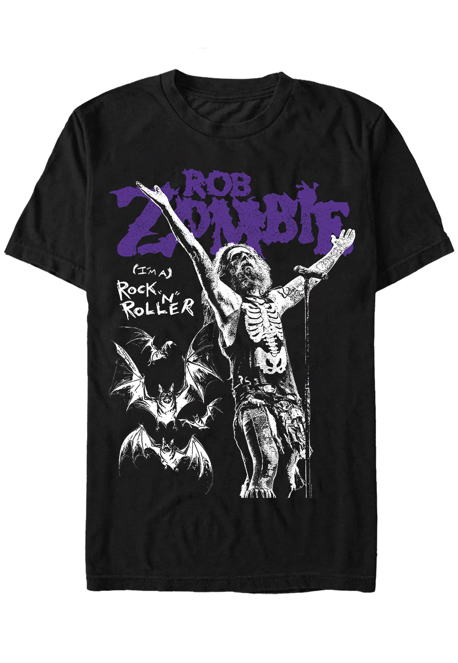 Size:l Rockinstone Rob Zombie - Bats Rnr - T-shirt Unisex Adults