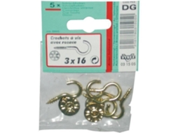 Gancho Aço Latão Com Roseta 4x30 Mm Vynex