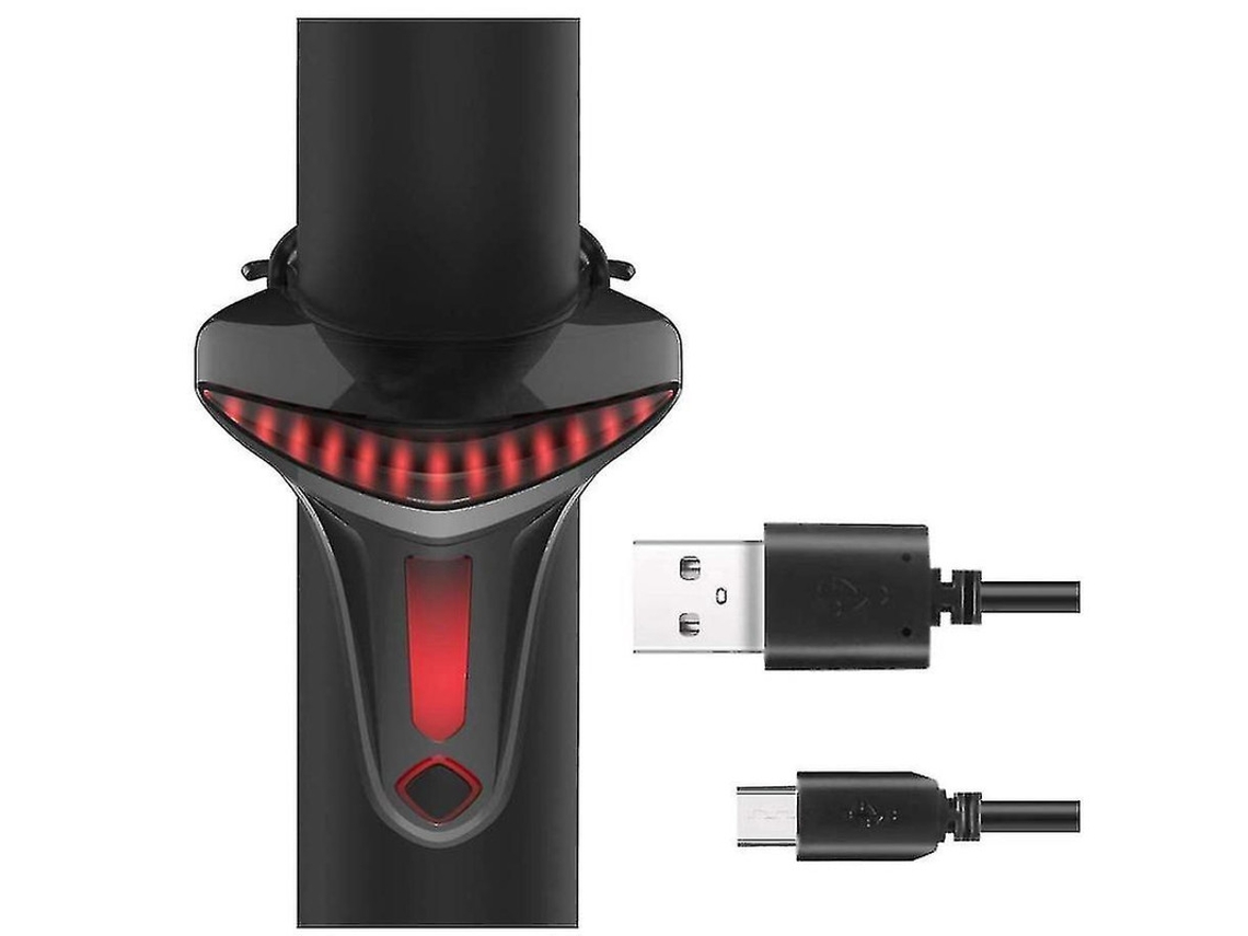 Carregador Luz Traseira Bicicleta Tipo Freio Indução Inteligente Led Segurança Yizhood Preto