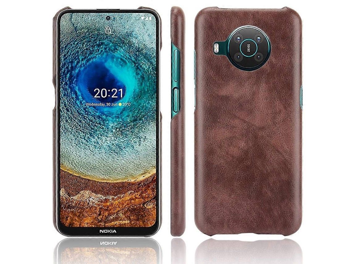 Capa De Pc Pu Com Textura De Lichia À Prova De Choque Para Nokia X10/x20