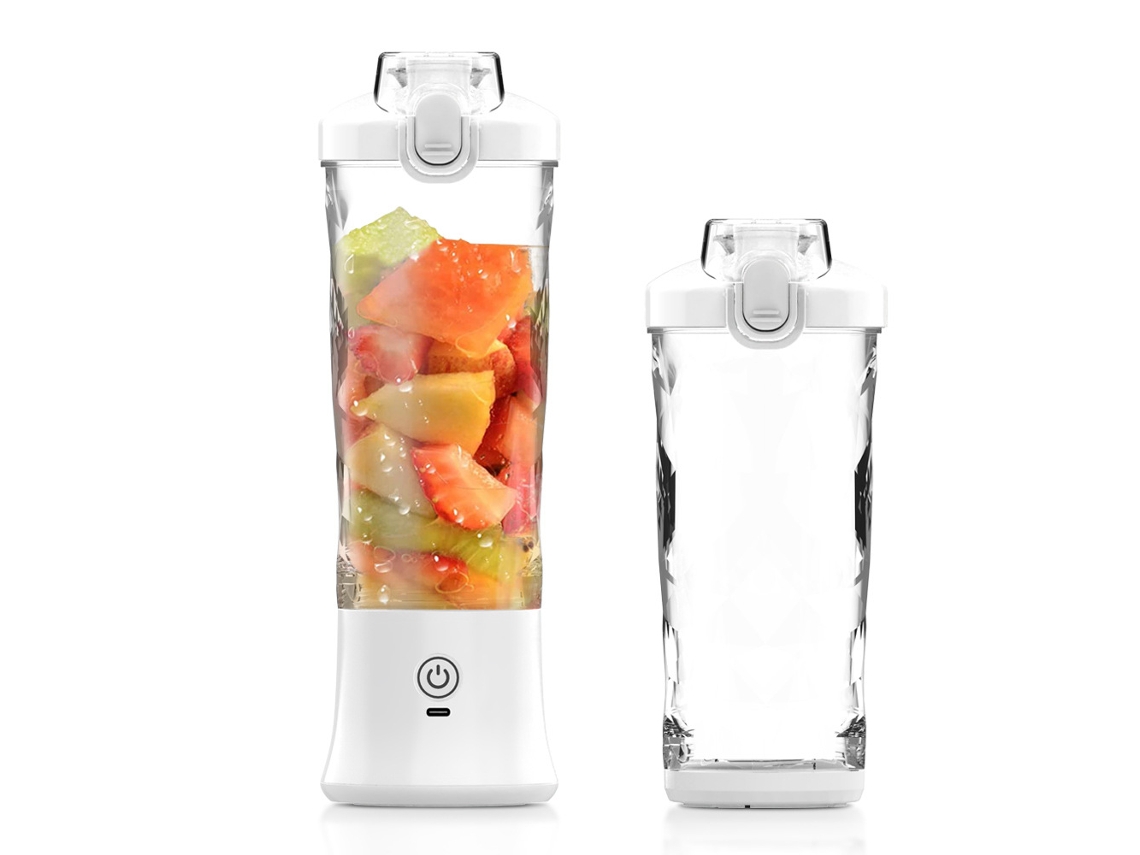 Liquidificador Portátil Recarregável Via Usb, Copo Individual de 600ml para Sumos, Prático e Multifuncional, Branco. STELASPLEN