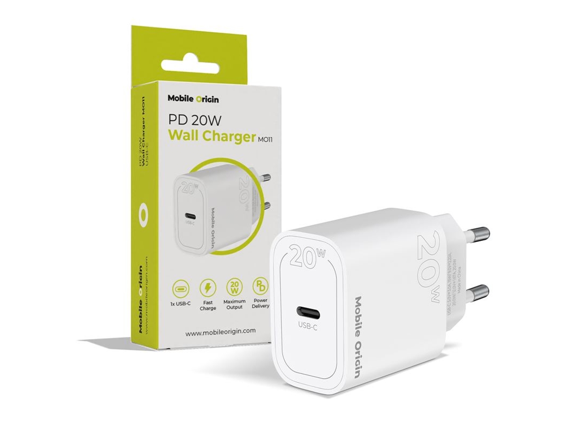 Carregador de Parede Usb c MOBILE ORIGIN para Celular e Tablet, Pd20w