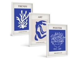 Quadros Decorativos Para Parede Pôsteres Abstratos De Matisse Moldura Branca Imagens Para Um Quarto Infantil Espelharte (3 Piezas De 40x60 Cm)