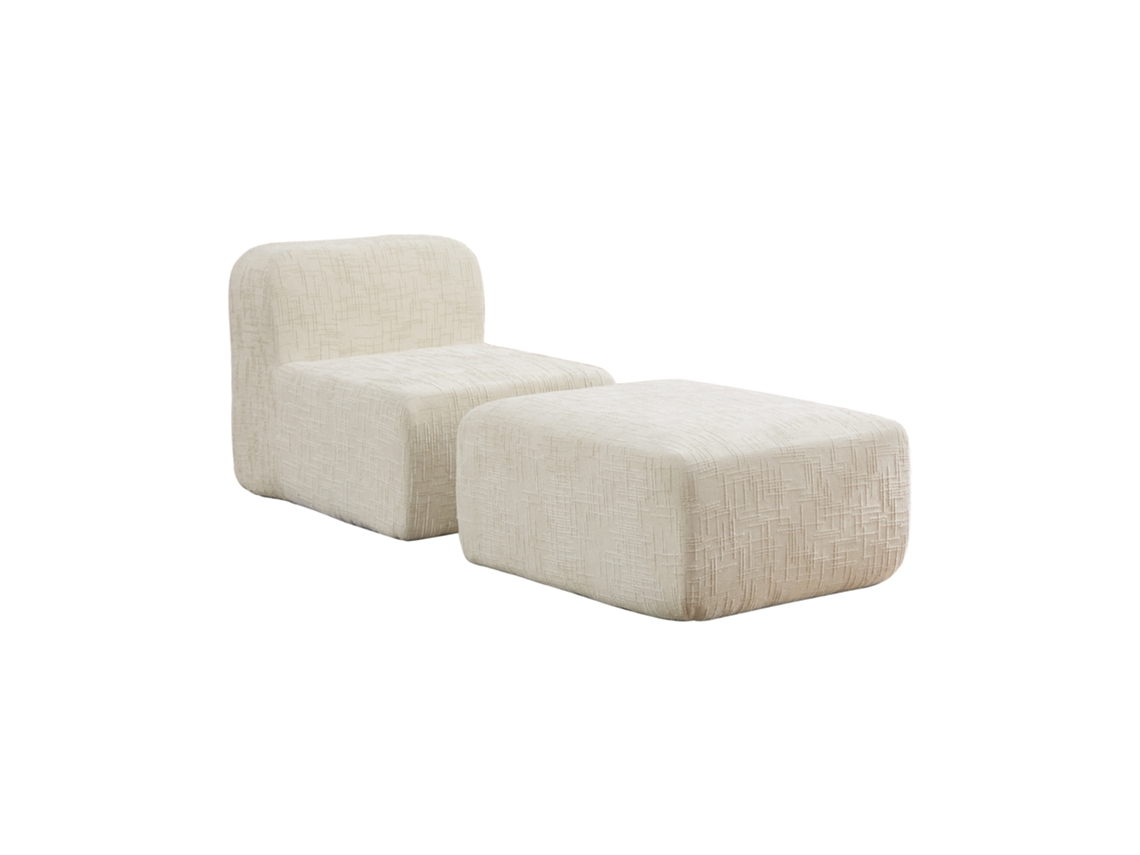 Sofá modular em chenille com espuma 30D, antiderrapante e móvel, ideal para sala de estar e diferentes ambientes - Bege