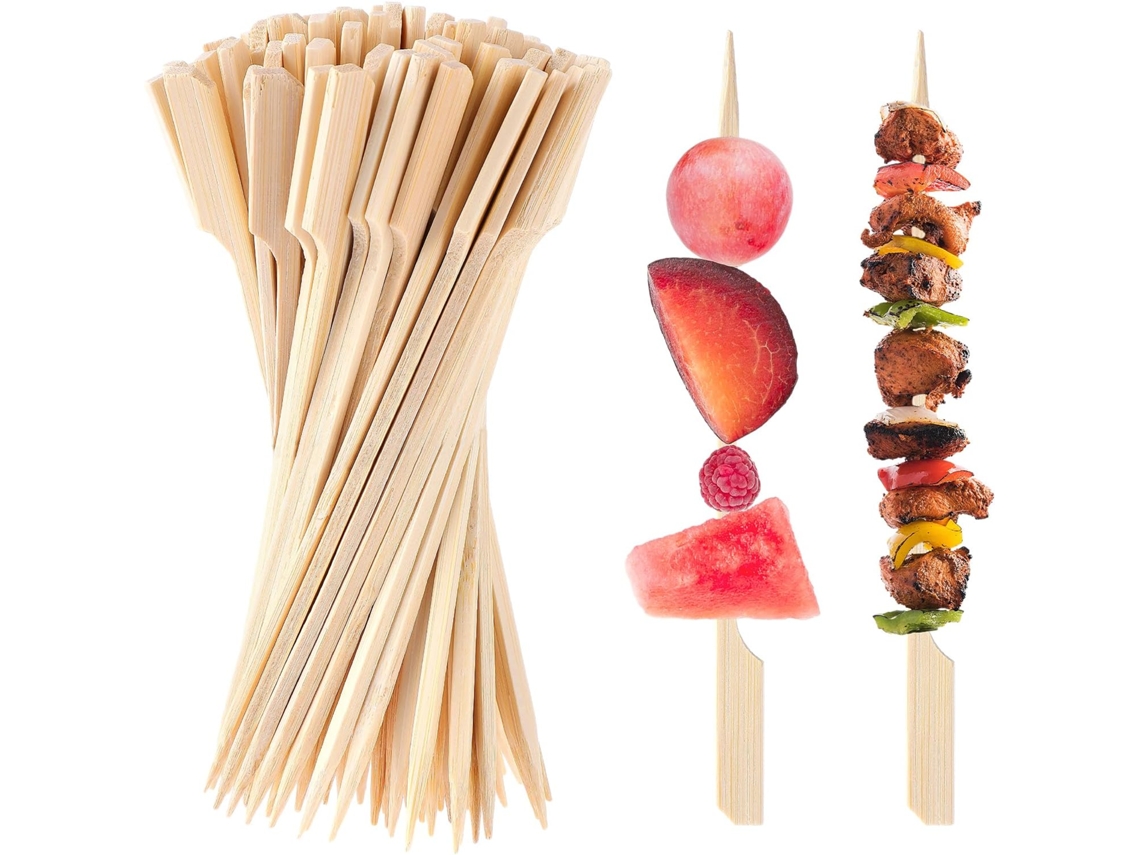 Espetos De Bambu De 6 Polegadas, 100 Unidades, Espetos De Madeira Para Kebab, Para Coquetéis, Frutas, Grelhados, Bebidas, Churrasco E Fondue