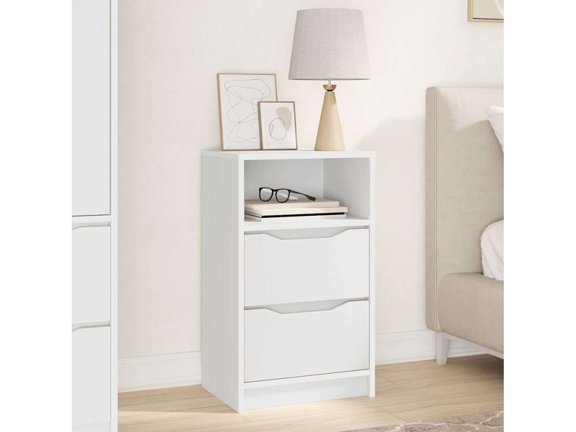 Vidaxl Mesa-de-cabeceira Branco 40 X 30 X 467 Cm Derivados De Madeira