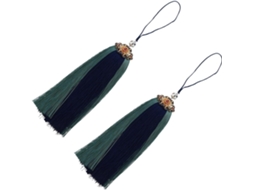 Conjunto 2 Pingentes Borla Chineses Enfeites Pendurar Carros Bolsas Acessórios Tradicionais Artesanais Roupas GOKOCO