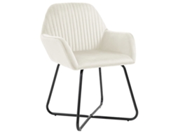Cadeiras de Jantar 6 Pcs Veludo Cor Creme MAISON EXCLUSIVE