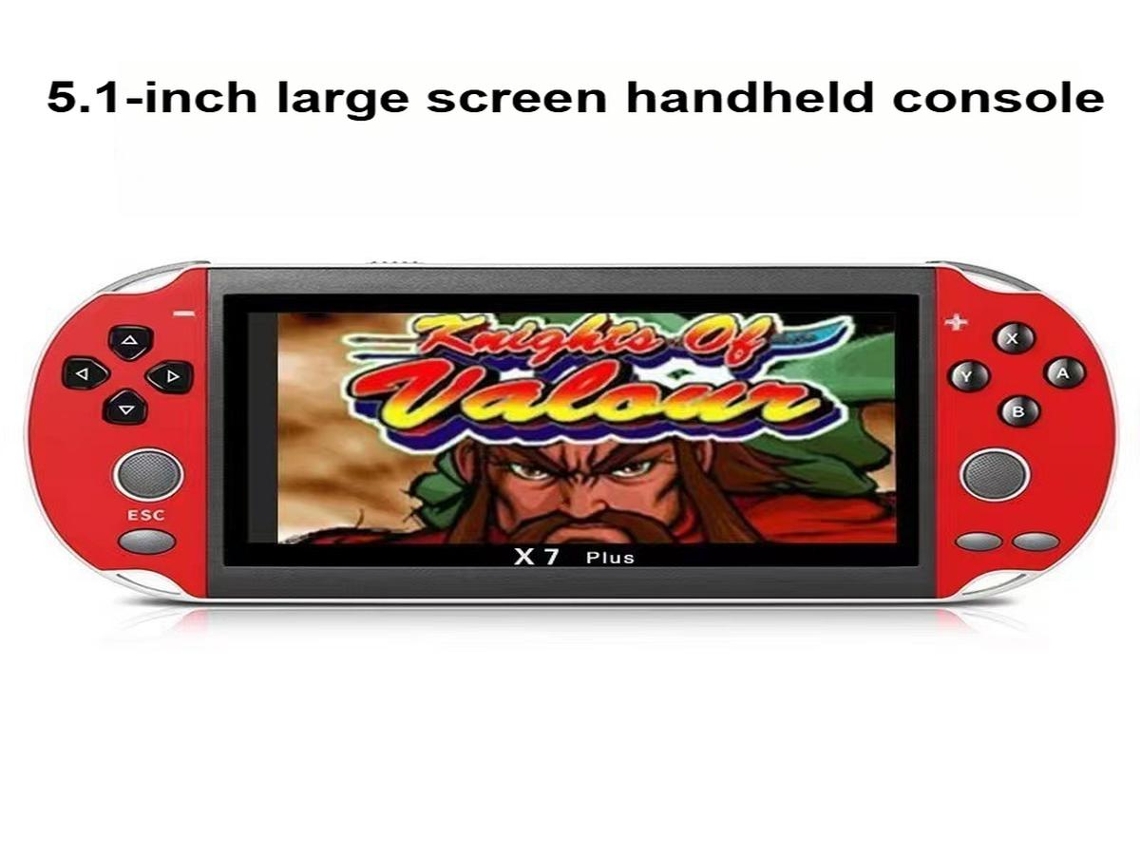 Consola Portátil PSP com Dois Joysticks, Arcade HD, Ecrã de 5,1 polegadas, Tecido, Vermelho LURELIA