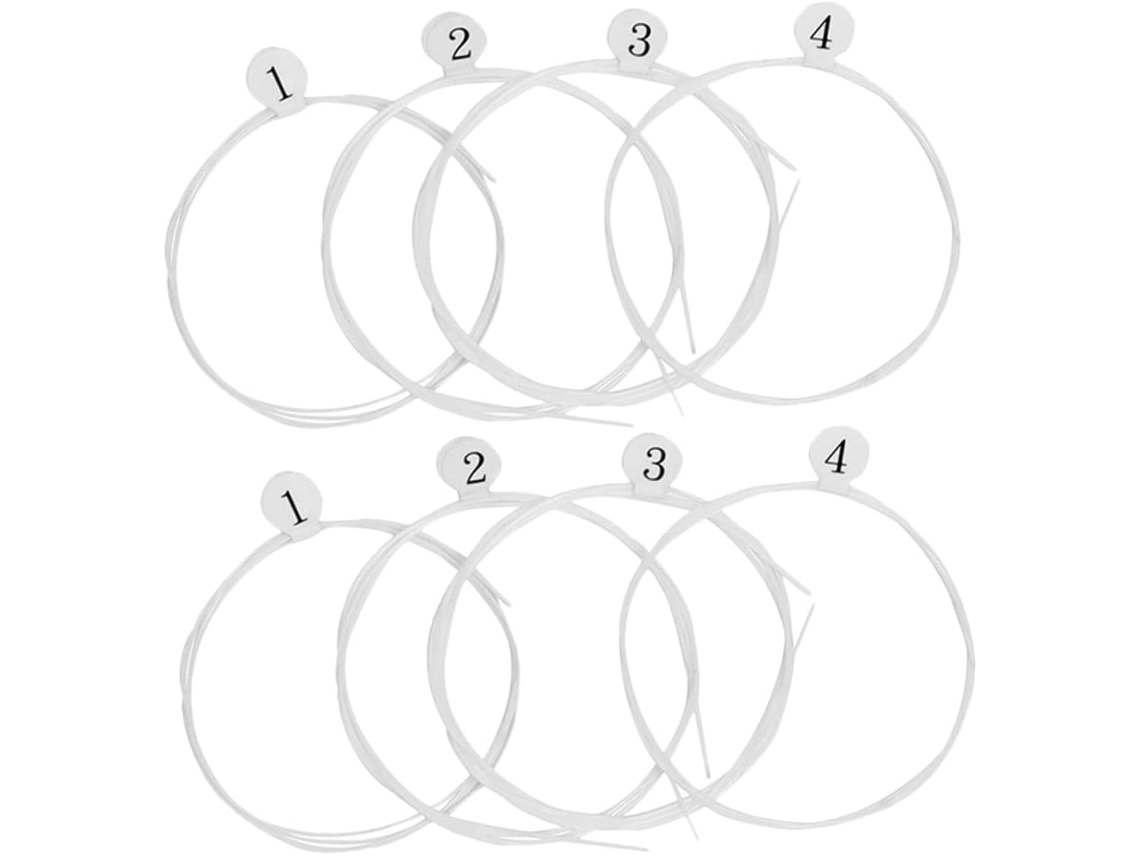 Conjunto De 8 Cordas De Nylon Brancas Para Ukulele, Substituíveis, Com Som