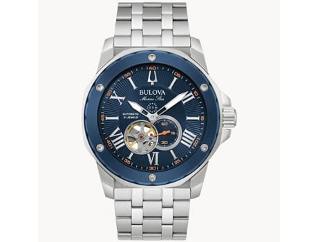 Relógio Bulova 98a302 Aço Inoxidável Impermeabilidade 20 Bar Mostrador Azul