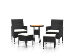 Garden Lounge Set, Garden Lounge Sets Vidaxl Preto Rattan / Vime (n/a)