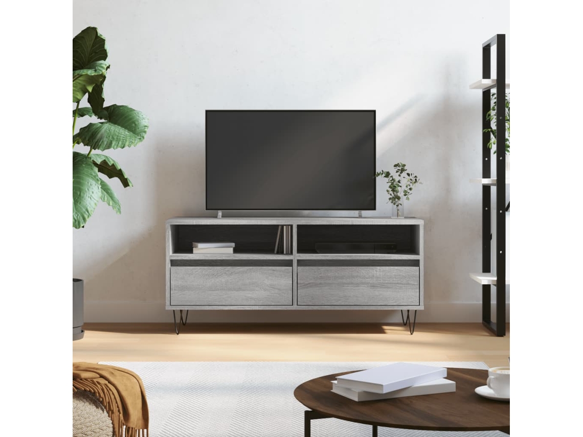 Vidaxl Móvel De Tv 100x34,5x44,5 Cm Derivados Madeira Cinzento Sonoma