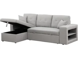 Sofá cama esquinero/reversible ''Axel'' - 3 plazas - Gris claro (233 x 146 x 86 cm)